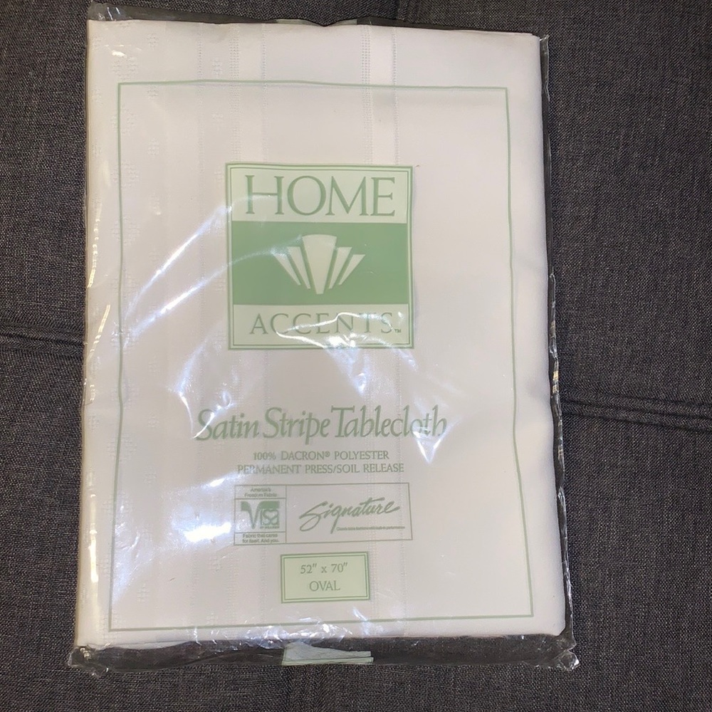 Satin Stripe Tablecloth, 100% Dacron polyester  new !